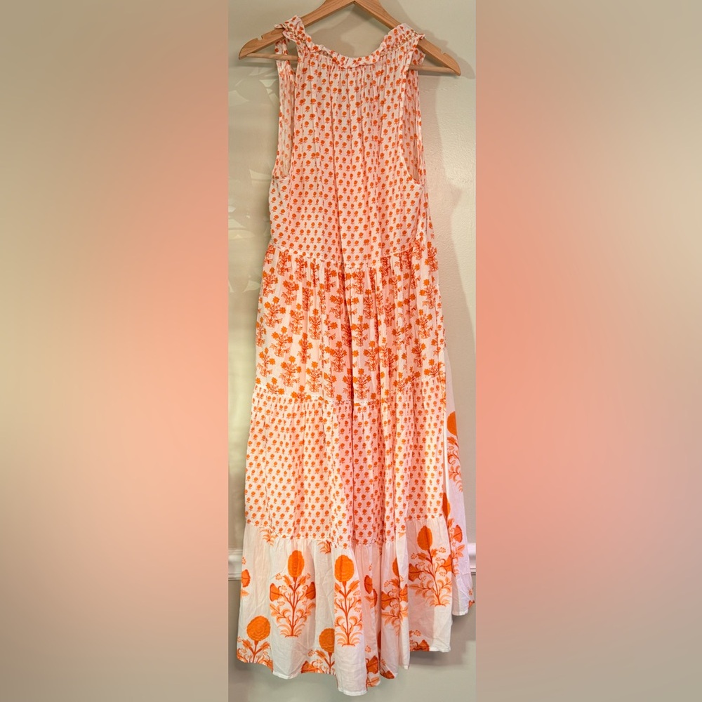 Ro's Garden Sasha Dress orange Pomme Floral size large - Picture 6 of 11